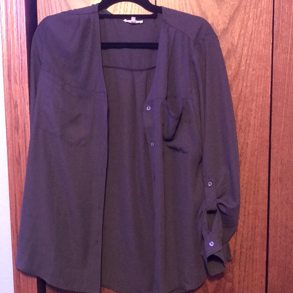 grey professional button up long sleeve